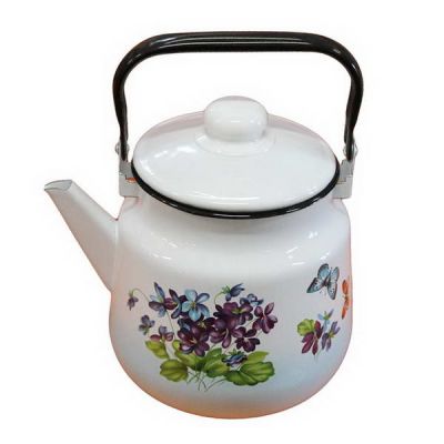 Чайник 3,5л белый с рисунком (01-2713/6) (М)