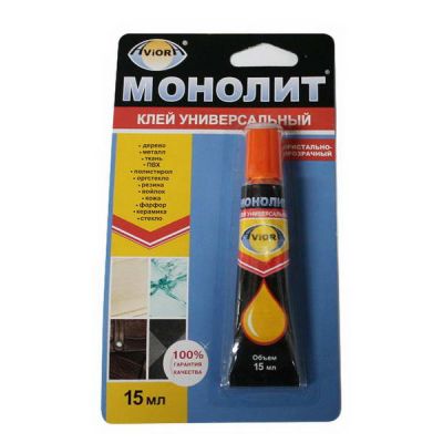 Клей Aviora-Монолит 15 мл Универсал, крист-прозрачный