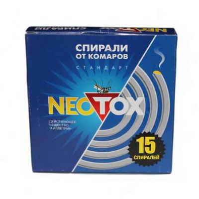 Спирали Неотокс от комаров стандарт синие 15шт черные