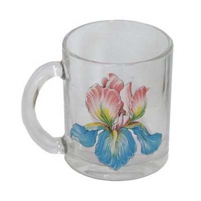 Кружка стеклянная 300 мл Gren tea Ирис