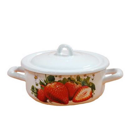 Кастрюля 1,45л с рисунком белая (С-16072/4Эск) Сочная клубника