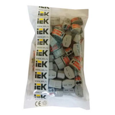 Колодка клеммная IEK с рычагом СМК 222-412, 2 входа