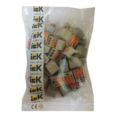 Колодка клеммная IEK с рычагом СМК 222-413, 3 входа
