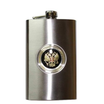Фляжка 10 oz 300мл, нерж, герб