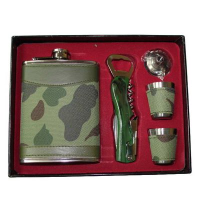 Фляжка 8 oz 240мл (воронка, 2 стопки, открывашка) TZ-09