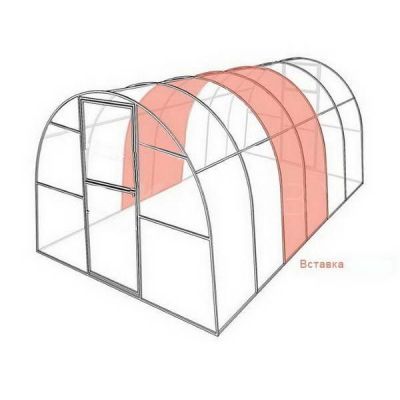Тепличная вставка 2м Крупноблочная шаг 0,5м 7 ригелей