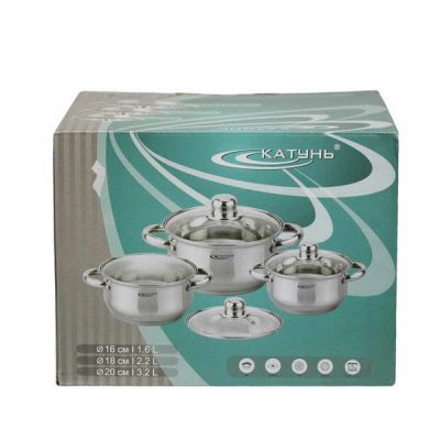 Кастрюли набор 4пр Гретта (КТ04-С) (1,6л 2,2л 3,2л 4,2л)