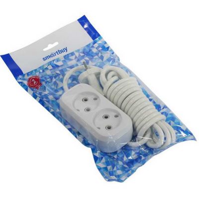 Удлинитель 2-х Smartbuy 3м ПВС 2*1,0 10А/2,2кВт SBE-10-2-03-N