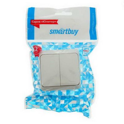 Выключатель О/У 2-кл Smartbuy Юпитер SBE-03w-10-SW2-0 с изол пласт