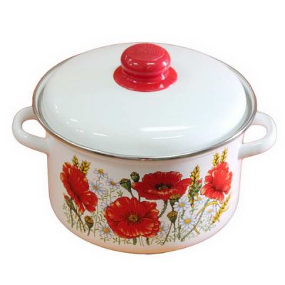 Кастрюля 3л с рисунком белая (01-Б1612/4 (М)