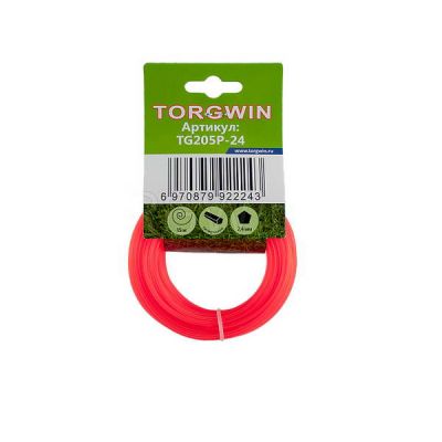 Леска Torgwin 2,4мм 15м пятигран красная