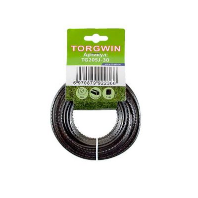 Леска Torgwin 3мм 12м квадрат зубчатый черная