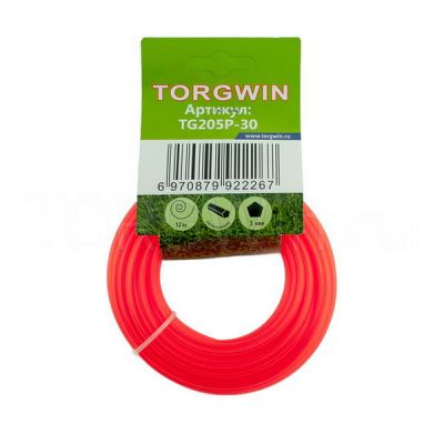 Леска Torgwin 3мм 12м пятигран красная