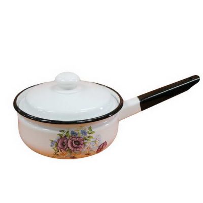Ковш эмалированный 1,5л с рис с крышкой (С2108.3)