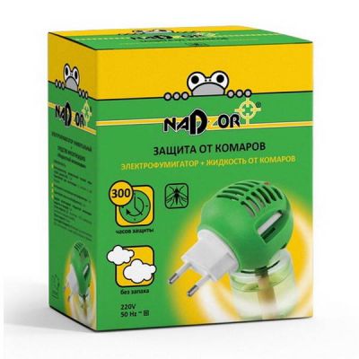 Жидкость Nadzor от комаров 30 ночей+фумигатор универсальн