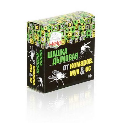 Шашка HELP дымовая от комаров МУХ и ОС 50гр