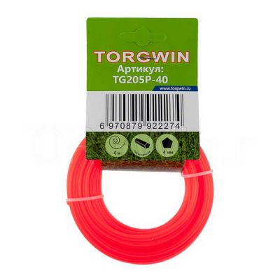 Леска Torgwin 4мм 6м пятигран красная