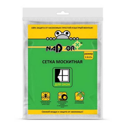 Занавес-сетка 1,5*1,5м антимоскитная с крепежом для окон, белая