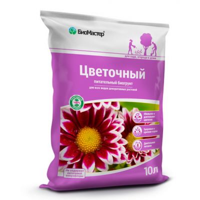 Грунт Цветочный 10л для декор растений БИОМастер