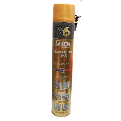 Пена монтажная V6 MIDI 560гр всесезонная бытовая