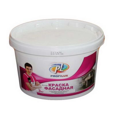 Краска ВД PL112А 3кг фасадная влагостойкая Белая