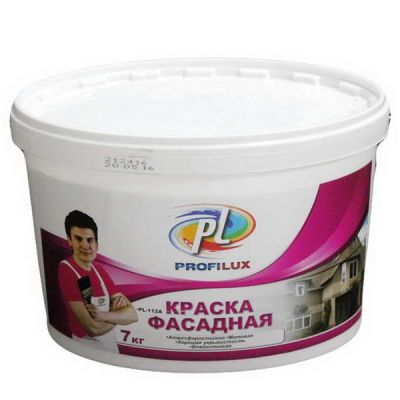 Краска ВД PL112А 7кг фасадная влагостойкая Белая