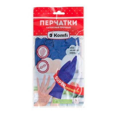 Перчатки латексные Komfi L HB003G