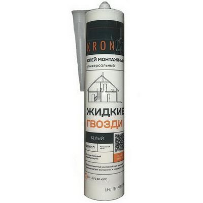 Клей KRONbuild 310 мл 390г жидкие гвозди белый