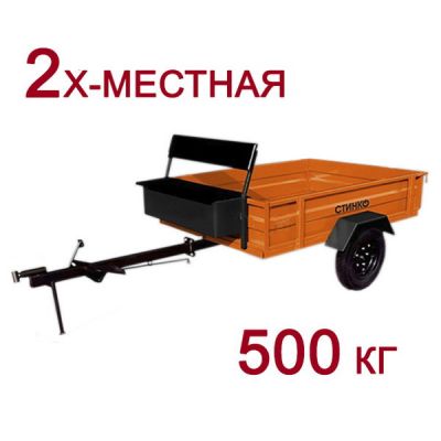 Телега ТПМ2-221 2места тормоз 500кг