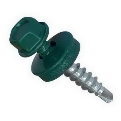 Саморез кровельный 4,8*35(400шт) темно зеленый RAL6005