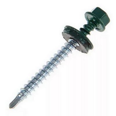 Саморез кровельный 4,8*70 (100шт) зеленый мох RAL6005