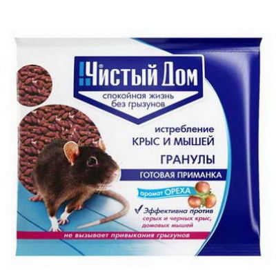 Отрава Чистый дом гранулы с запахом ореха 100г