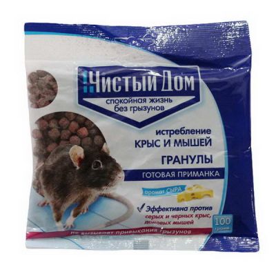 Отрава Чистый дом гранулы с запахом сыра 100г