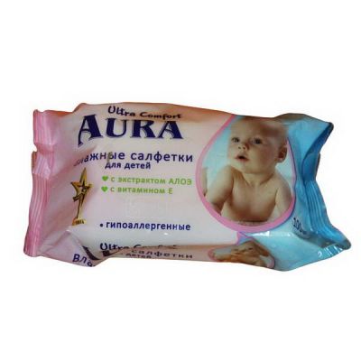 Салфетки влажные Aura 100шт для детей Ультра Комфорт