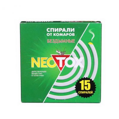 Спирали Неотокс от комаров бездымные зеленые 15шт
