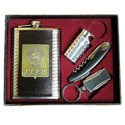 Фляжка металлическая (зажигалка, брелок, штопор) МС-272