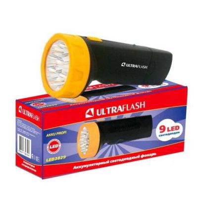 Фонарь Ultraflach аккумуляторный LED3829ML (9 диодов)