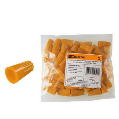 Колпачки СИЗ 3мм TDM 50 шт (2,5-5,5) оранжевый