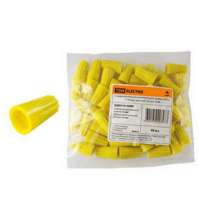Колпачки СИЗ 4мм TDM 50 шт (3,5-11) желтые