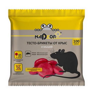 Отрава Nadzor Тесто-брикет от крыс и мышей 100г